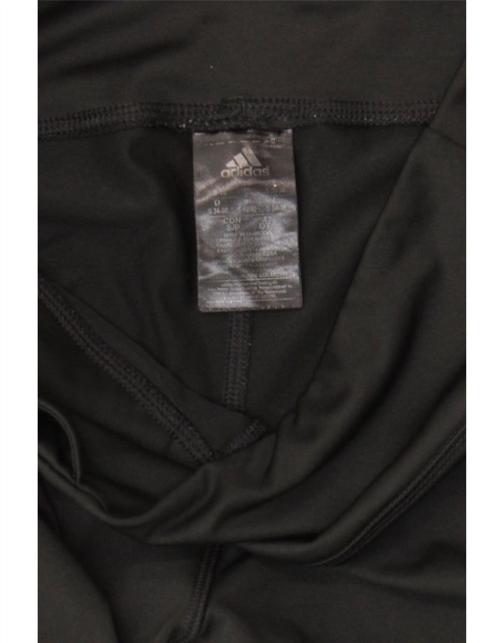 Женские леггинсы-капри Adidas UK 8/10, маленькие черные из полиэстера