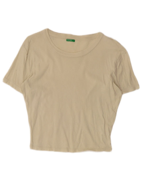 Женская укороченная футболка Benetton Top UK 12 Medium Beige