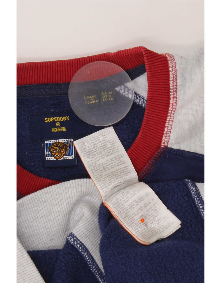 Женский свитер Superdry UK 12, средний темно-синий, цветной блок