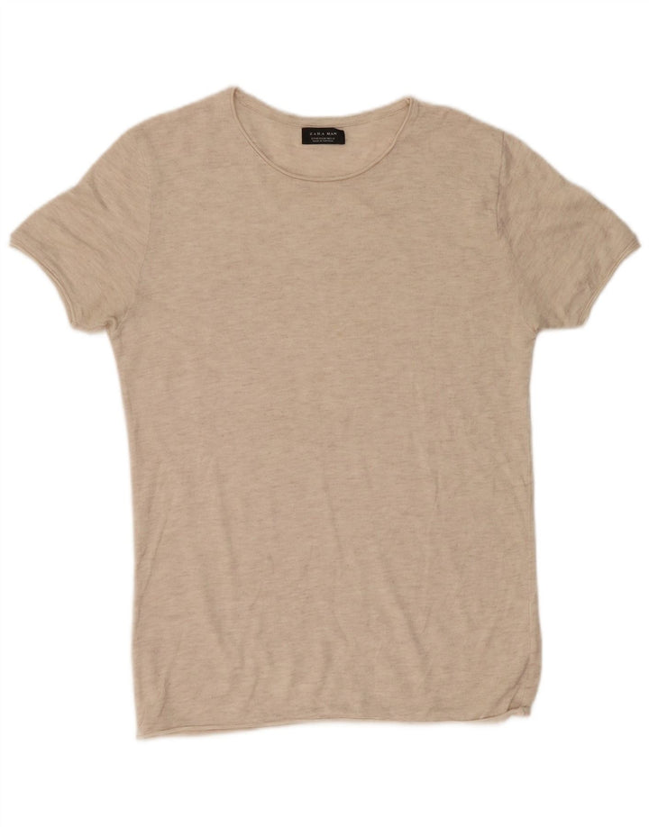 Футболка мужская Zara Top Medium Бежевая в крапинку