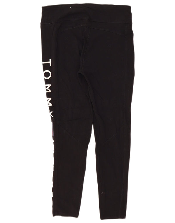 Женские леггинсы с рисунком Tommy Hilfiger UK 12, средний черный хлопок