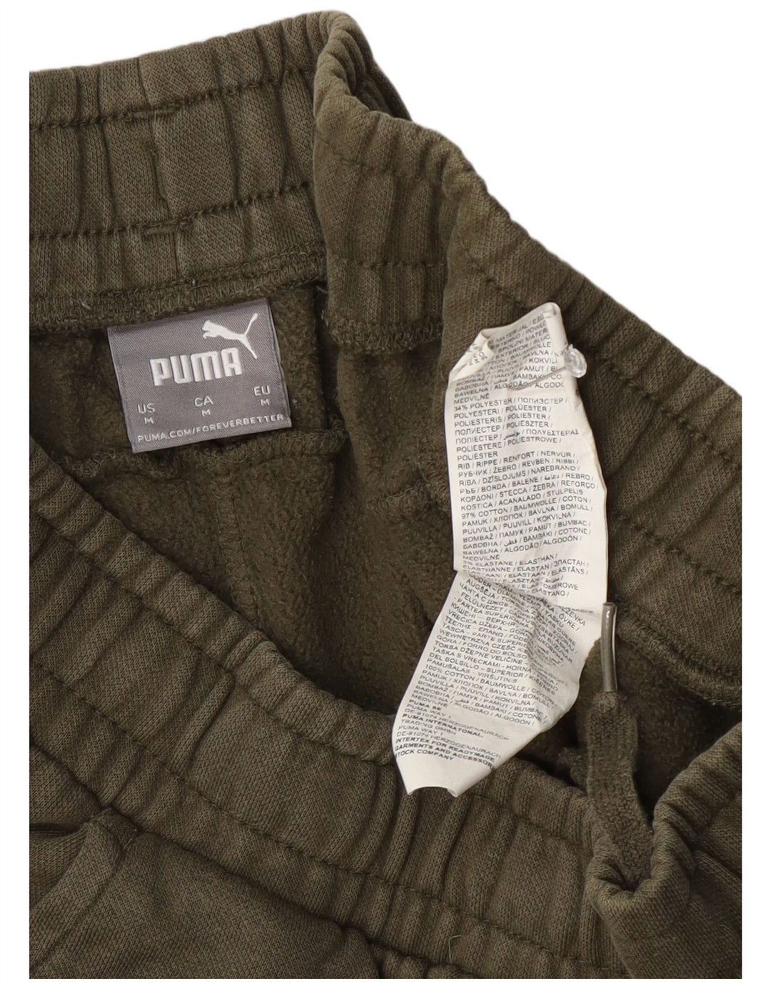 Мужские спортивные брюки Puma, джоггеры, средний цвет хаки, хлопок
