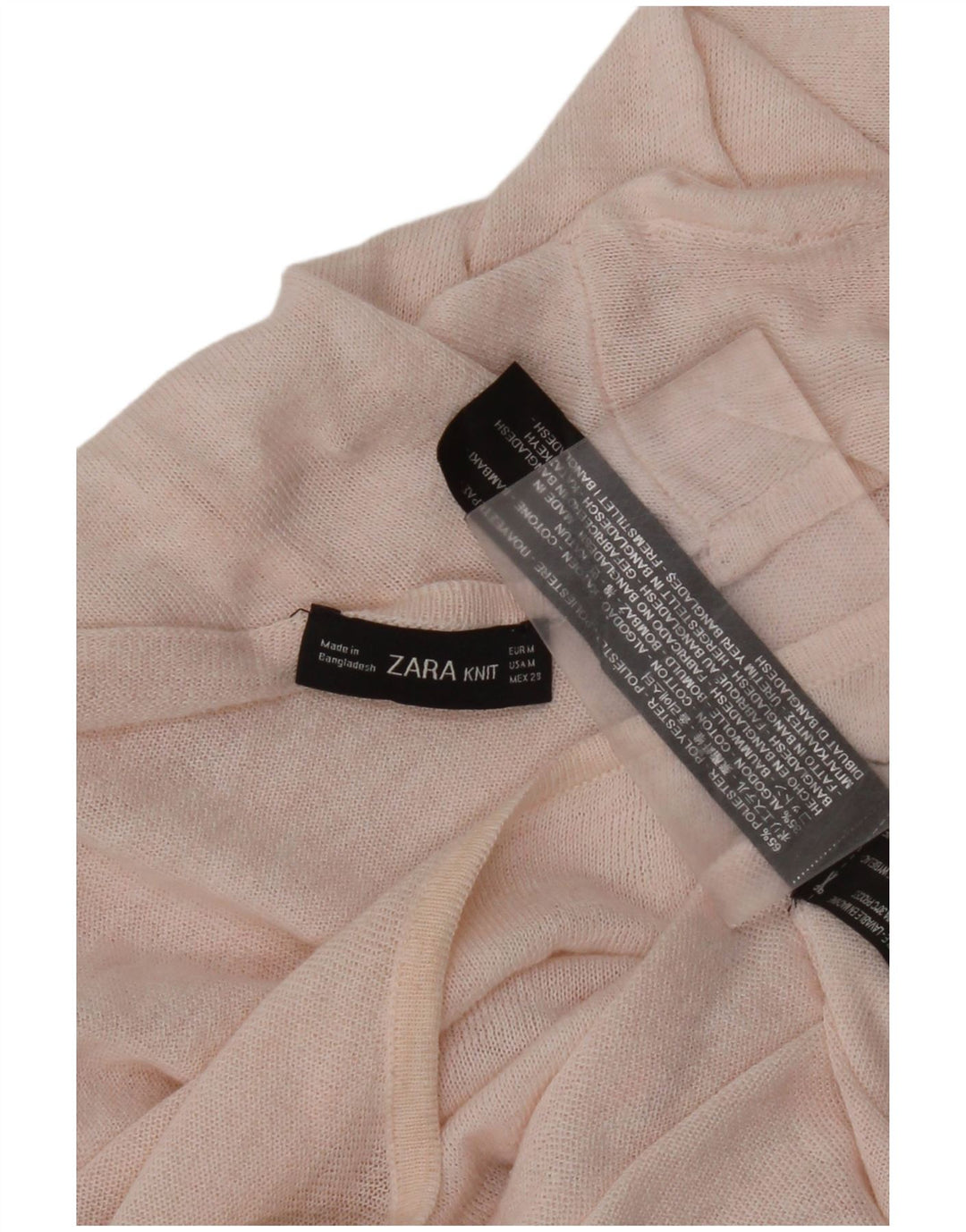 Женский свитер с вырезом «лодочка» Zara UK 12, полиэстер, средний розовый цвет
