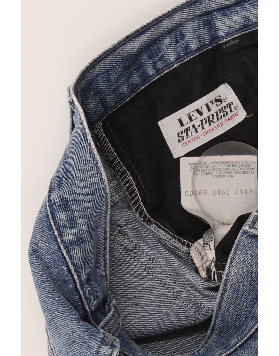 Женские потертые прямые джинсы Levi's W28 L32, синий хлопок