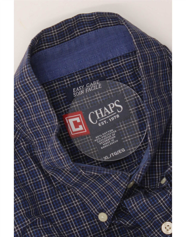 Мужская рубашка Chaps Easy Care XL, темно-синяя клетка, хлопок