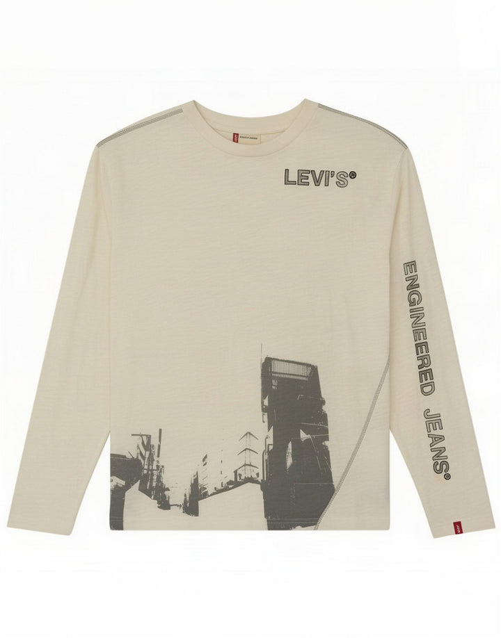 Мужские джинсы Levi's Engineered Джинсы с графическим топом и длинным рукавом, большой белый хлопок
