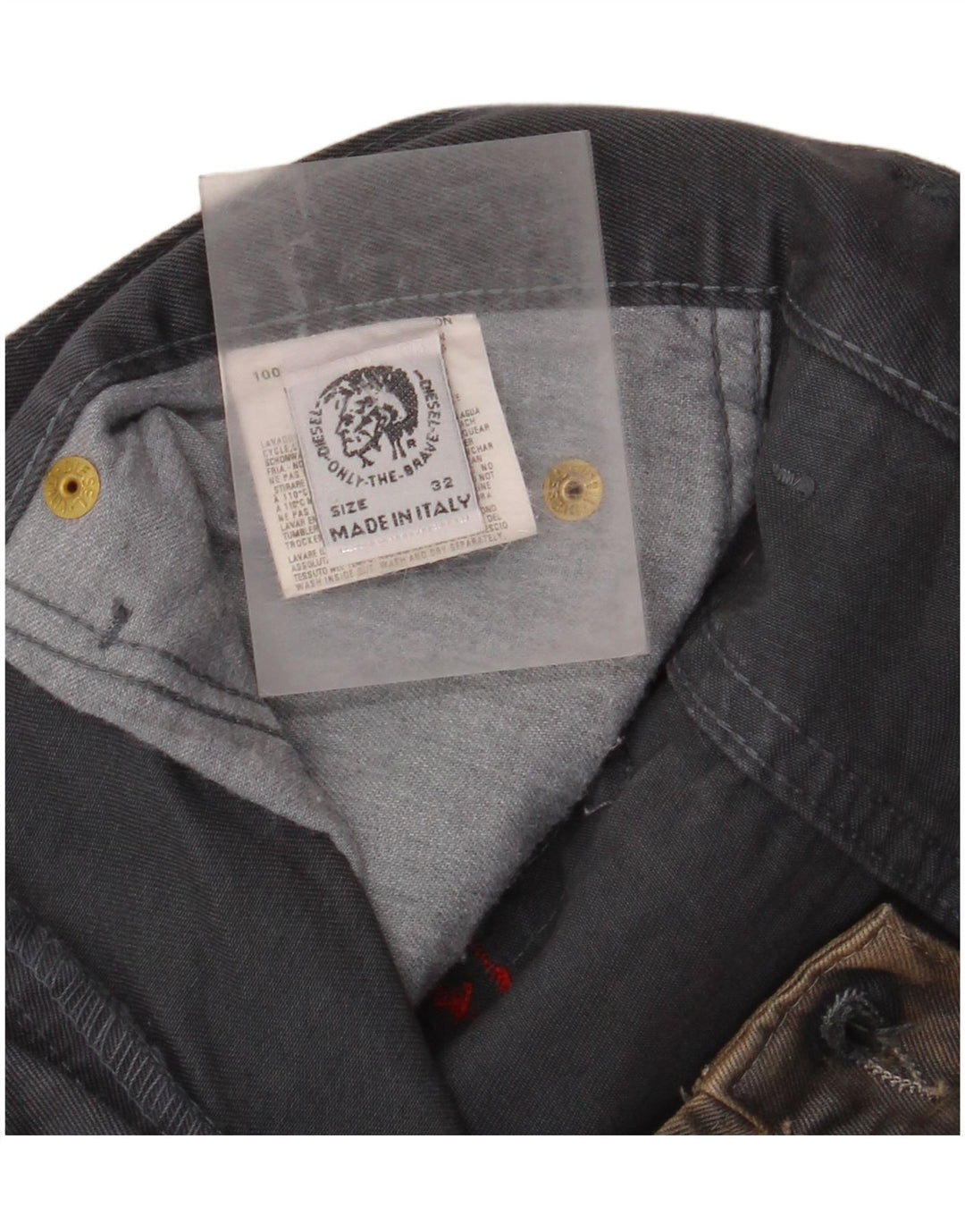 Мужские повседневные брюки DIESEL Bootcut W32 L32, бежевые, хлопковые с принтом тай-дай