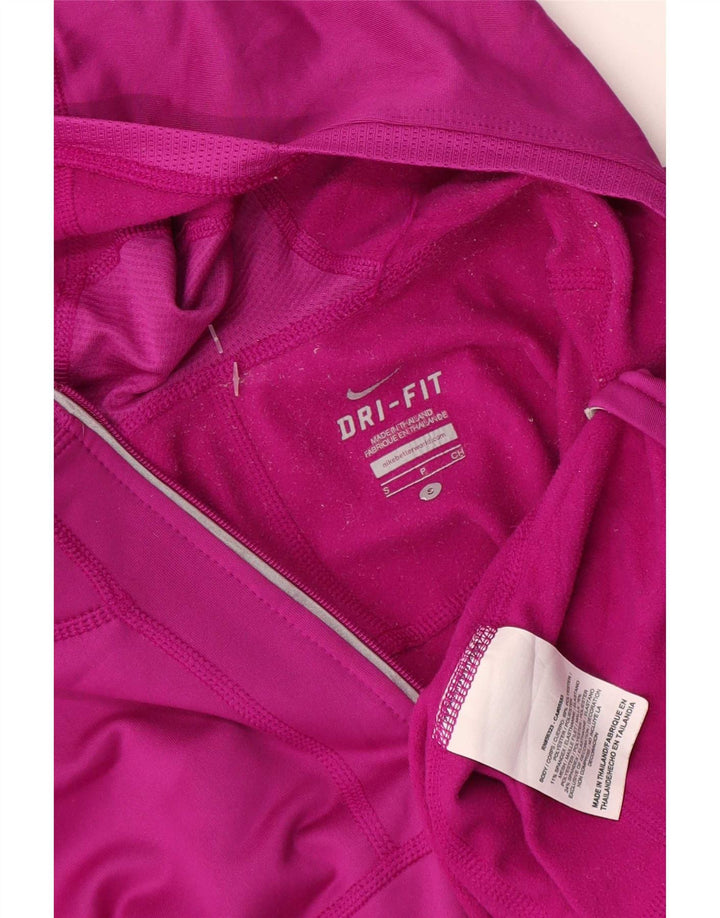 Женский спортивный костюм с капюшоном и воротником на молнии Nike Dri Fit UK 10, маленький розовый