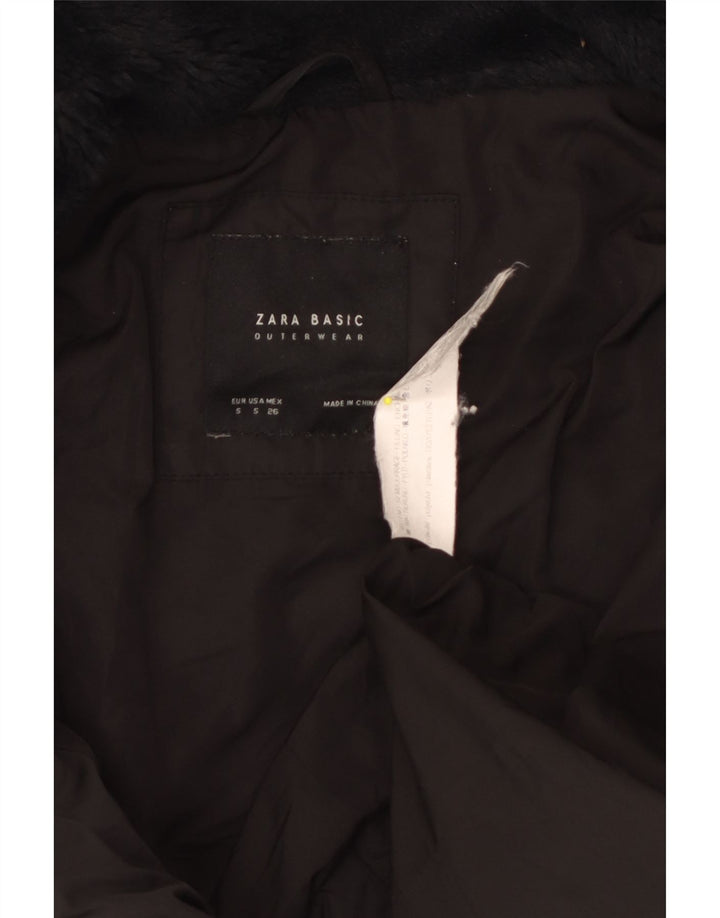 Женская стеганая куртка Zara UK 10, маленький черный полиэстер