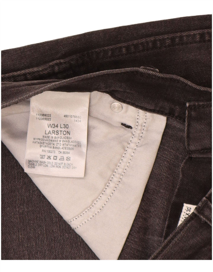 Мужские джинсы WRANGLER Larston Slim W34 L30, серый хлопок