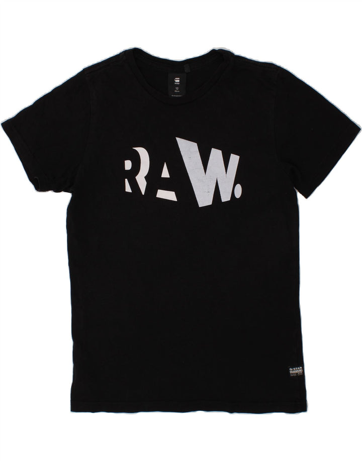 G-STAR Boys Graphic T-Shirt Top 11-12 Years Black Vintage G-Star and Second-Hand G-Star from Messina Hembry 