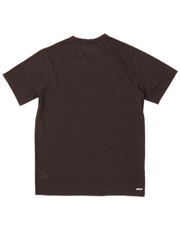 Мужская футболка с рисунком New Balance, верх среднего размера, черный полиэстер