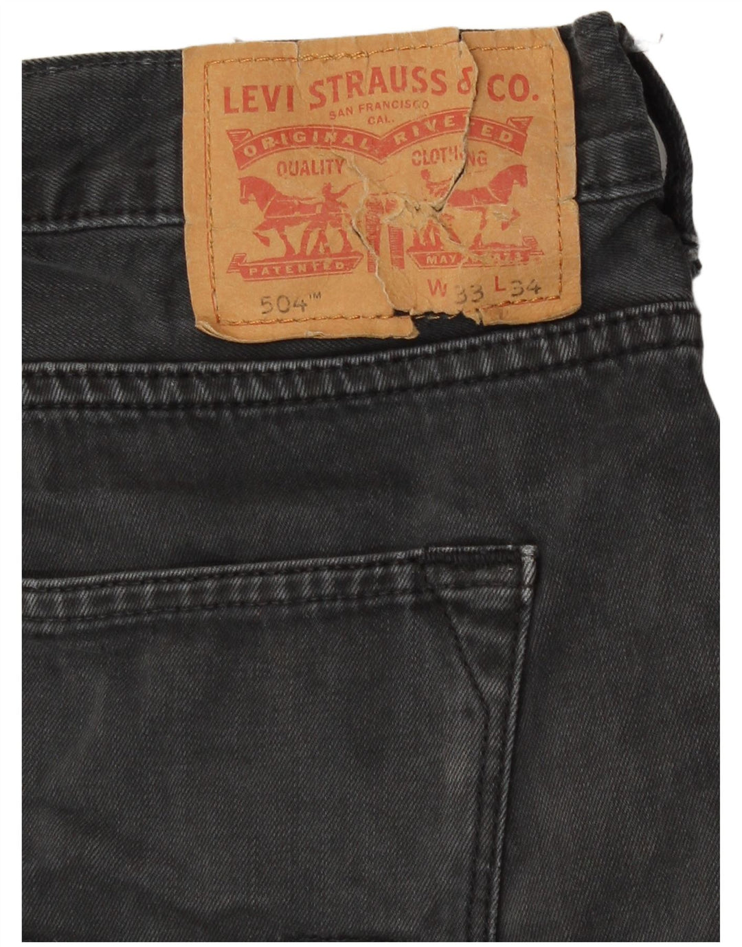 Мужские прямые джинсы Levi's 504 W33 L34 серые, хлопок