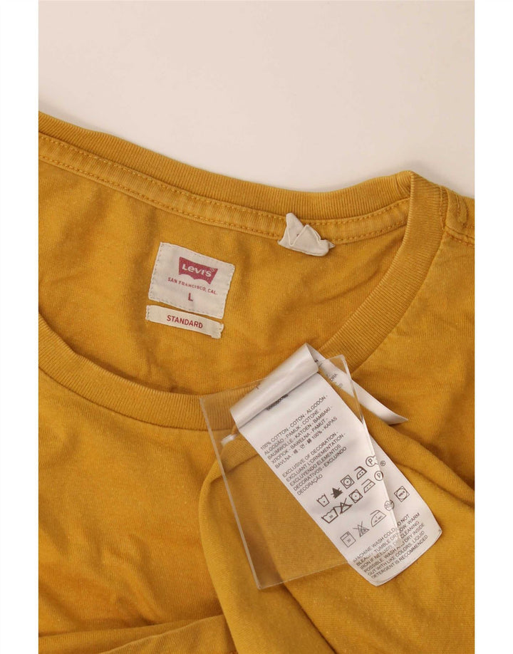 Мужская стандартная футболка Levi's, большой желтый хлопковый топ
