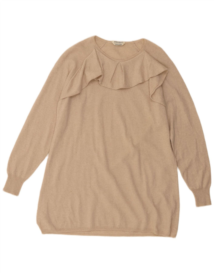 Женский удлиненный джемпер с вырезом «лодочка» Marina Rinaldi UK 14, средний бежевый