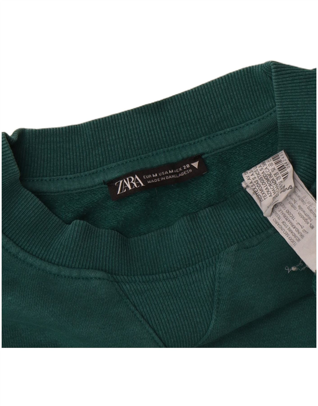 Мужской свитшот Zara, хлопковый джемпер среднего зеленого цвета