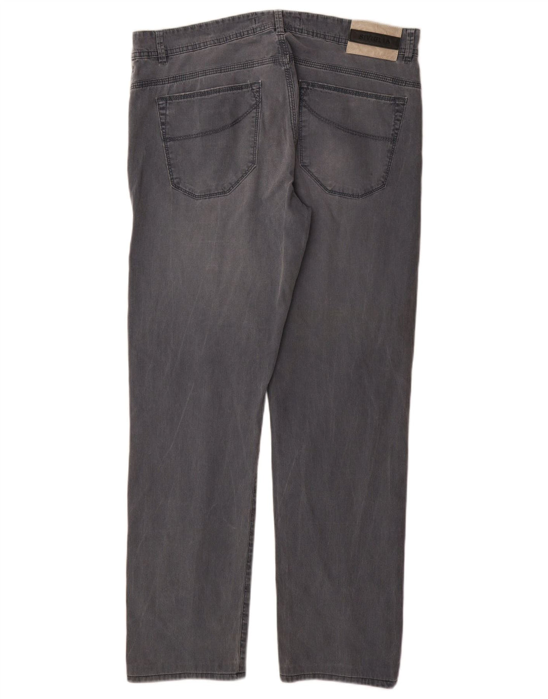 SIVIGLIA Мужские прямые повседневные брюки W38 L31 Серые хлопковые