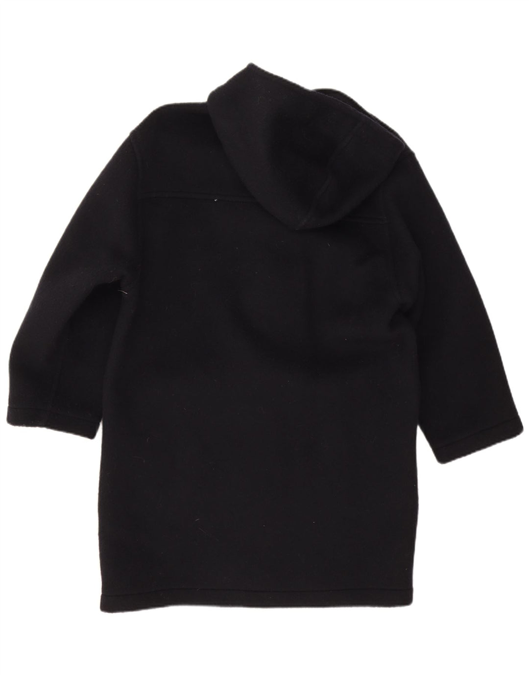 Винтажный мужской дафлкот с капюшоном UK 38, средний темно-синий из натуральной шерсти