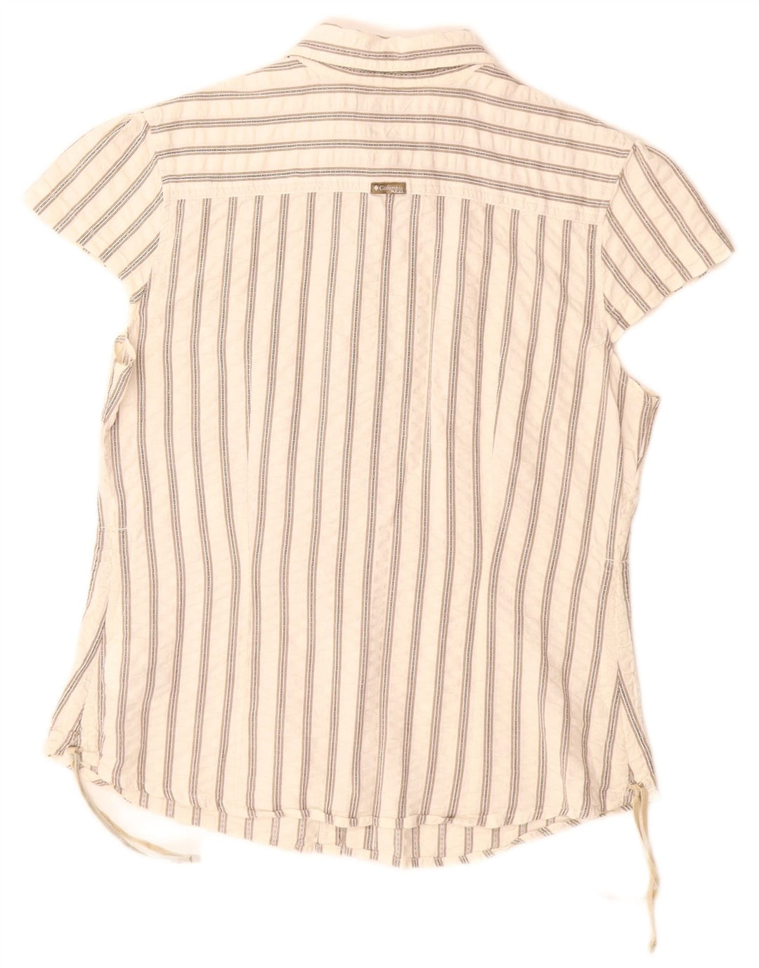 Женская рубашка с коротким рукавом COLUMBIA UK 14, хлопок в большую белую полоску