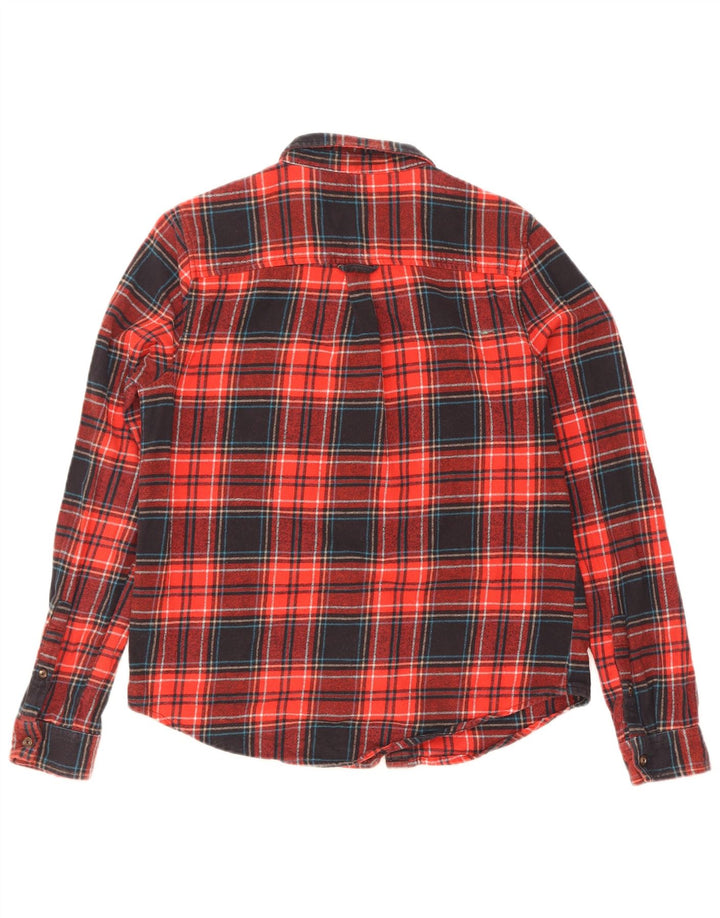 Женская фланелевая рубашка Superdry, Великобритания 10, маленький размер, красная клетка, хлопок