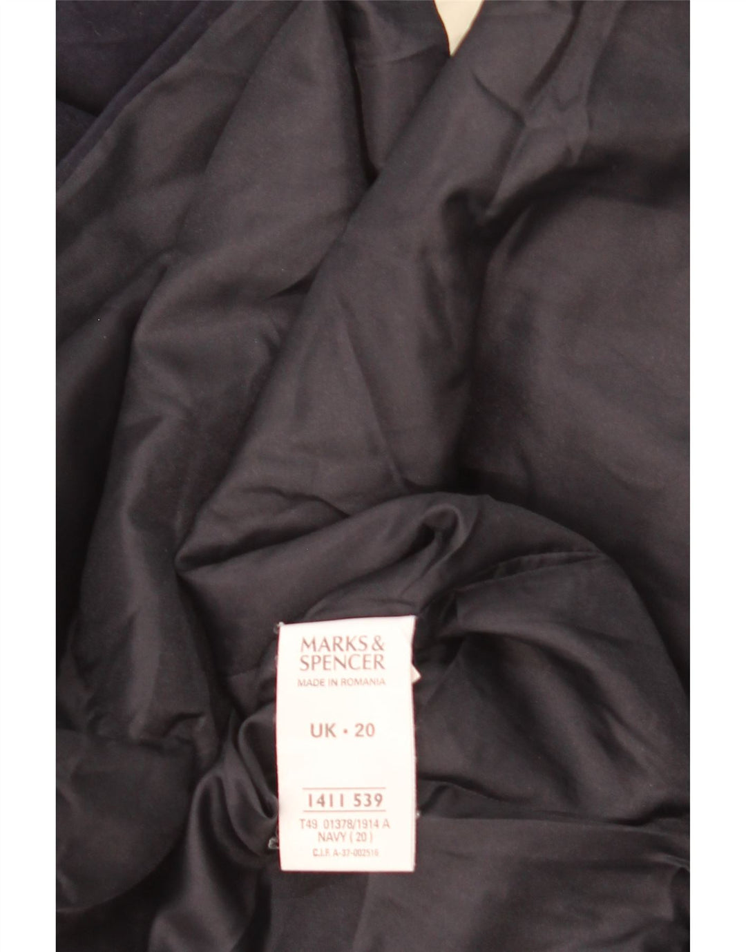 Женская куртка Marks & Spencer UK 20 2XL Темно-синяя, полиэстер