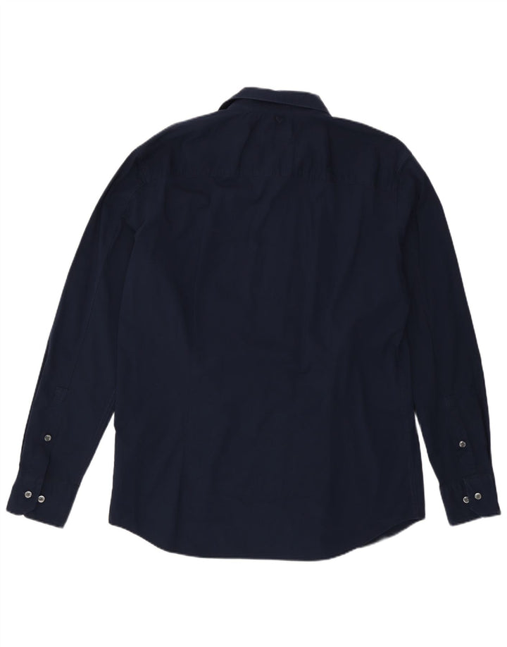 Tommy Hilfiger Мужская рубашка приталенного кроя XL Темно-синяя хлопковая