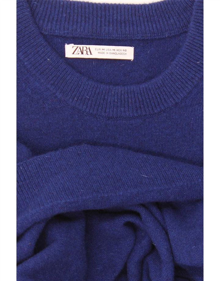 Мужской джемпер с круглым вырезом Zara, средний синий