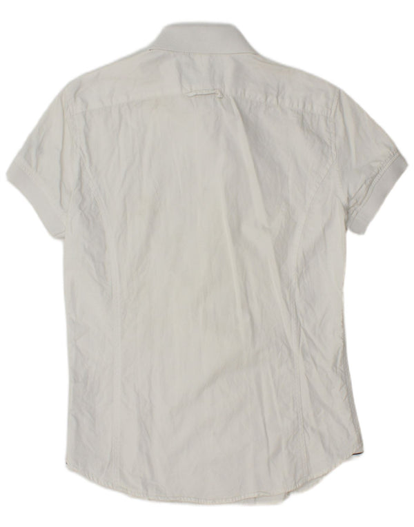Armani Jeans Mens Short Sleeve Shirt Small White Cotton