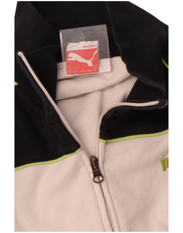 Мужская спортивная куртка PUMA, средний белый цвет с цветными блоками
