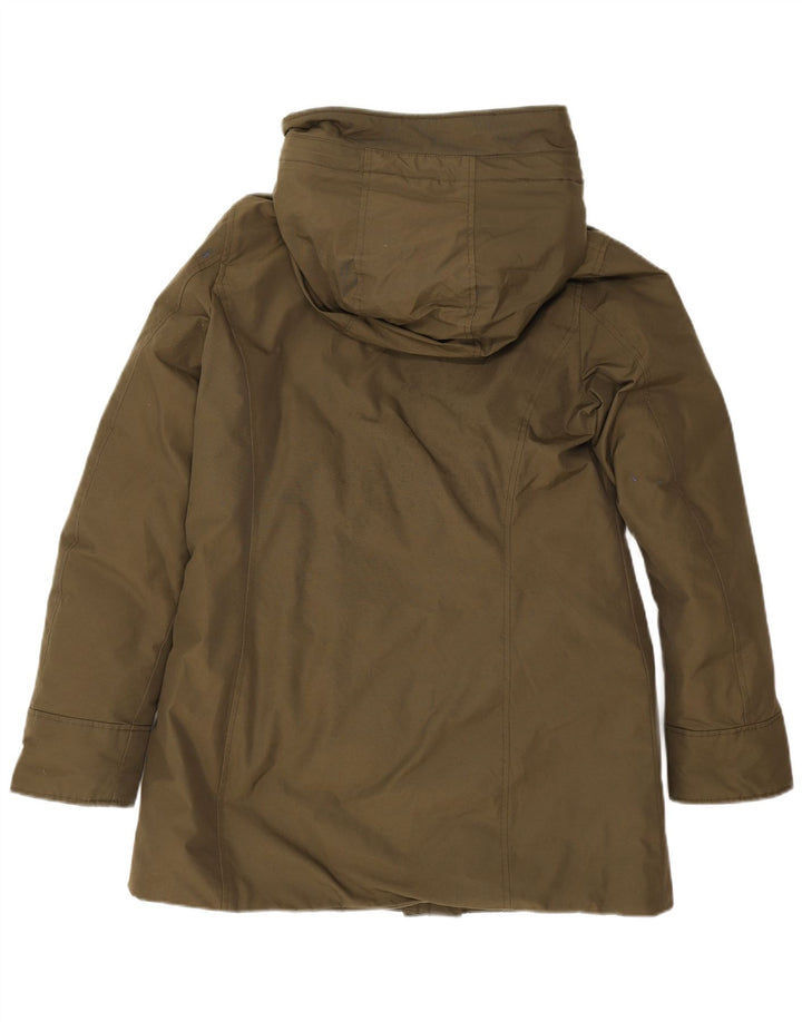 Женская парка Woolrich с капюшоном UK 14, хлопок среднего цвета хаки