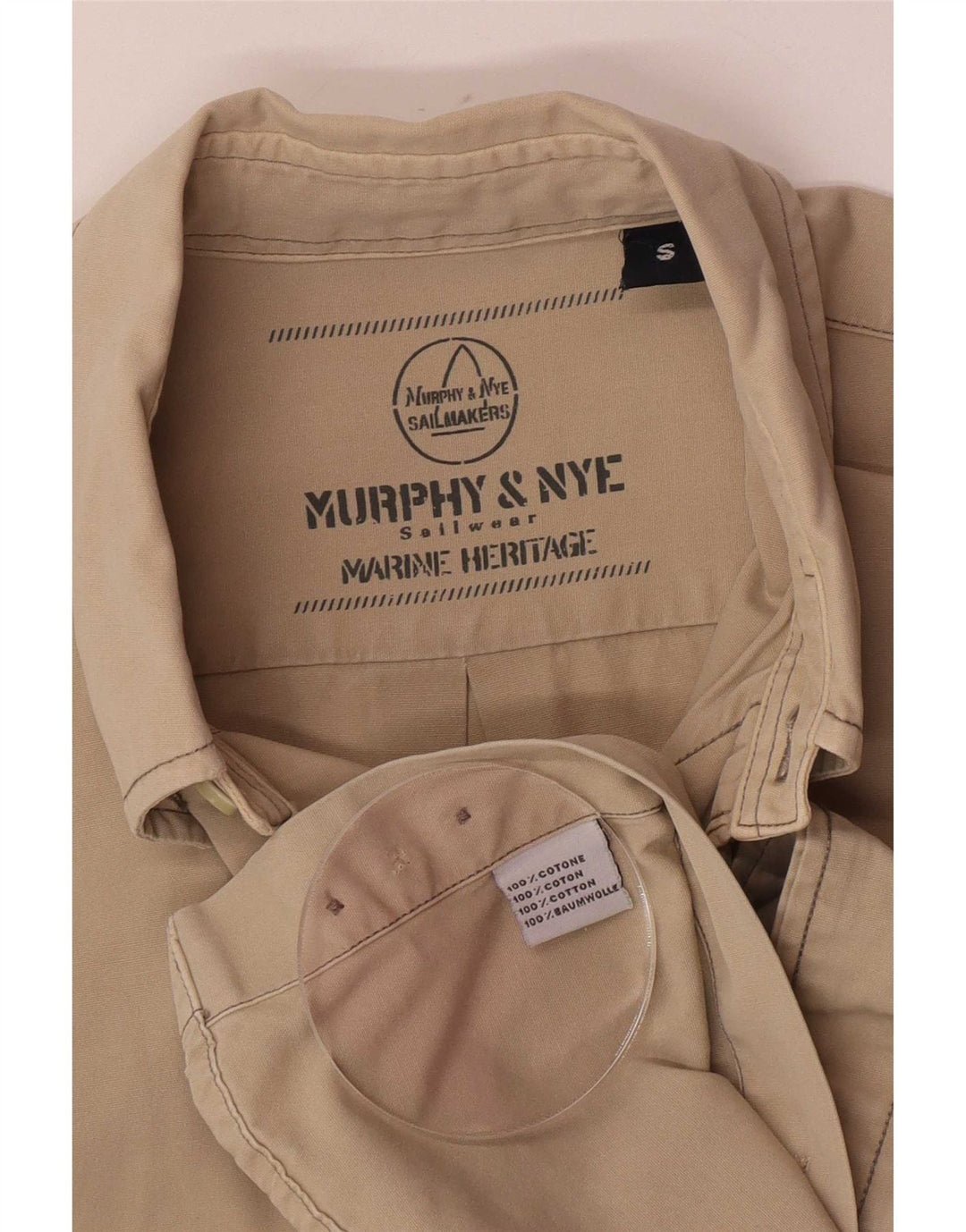 Мужская рубашка Murphy & Nye, маленькая, бежевая, хлопок