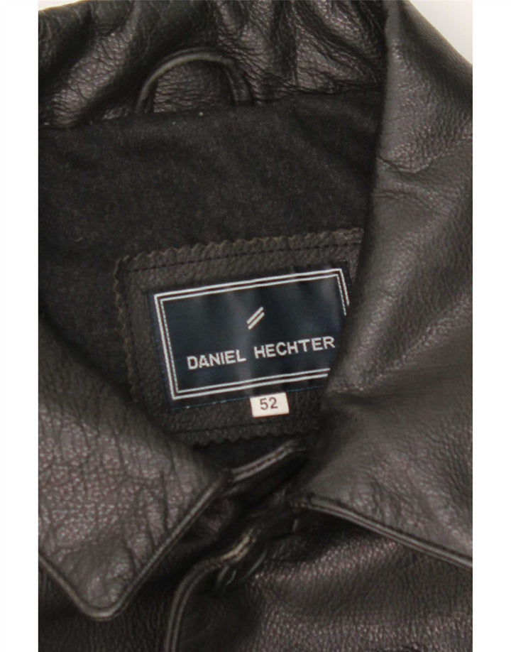Daniel Hechter Мужская кожаная куртка IT 52 XL Черный
