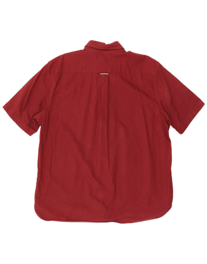 Мужская рубашка с коротким рукавом Fred Perry XL, темно-бордовый хлопок