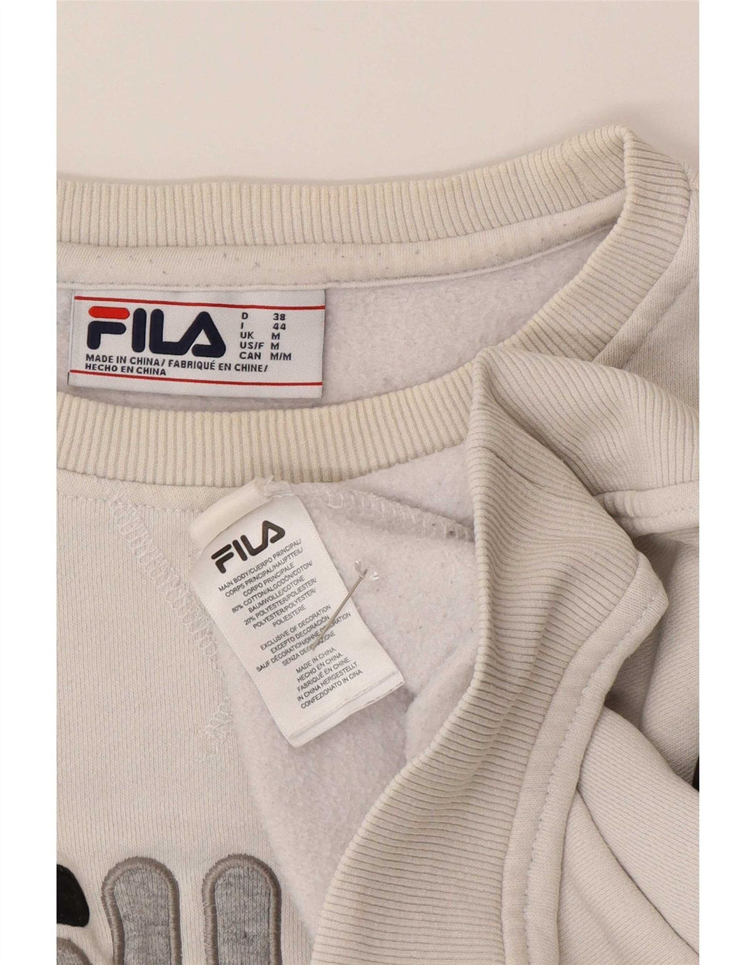 Fila Мужской свитшот с рисунком, средний белый хлопок с цветными блоками