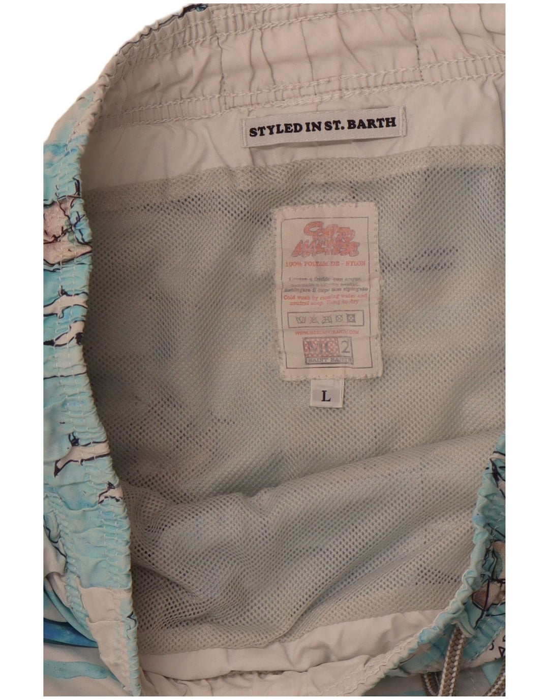 MC2 SAINT BARTH Мужские шорты для плавания с абстрактным рисунком, большие синие нейлоновые шорты