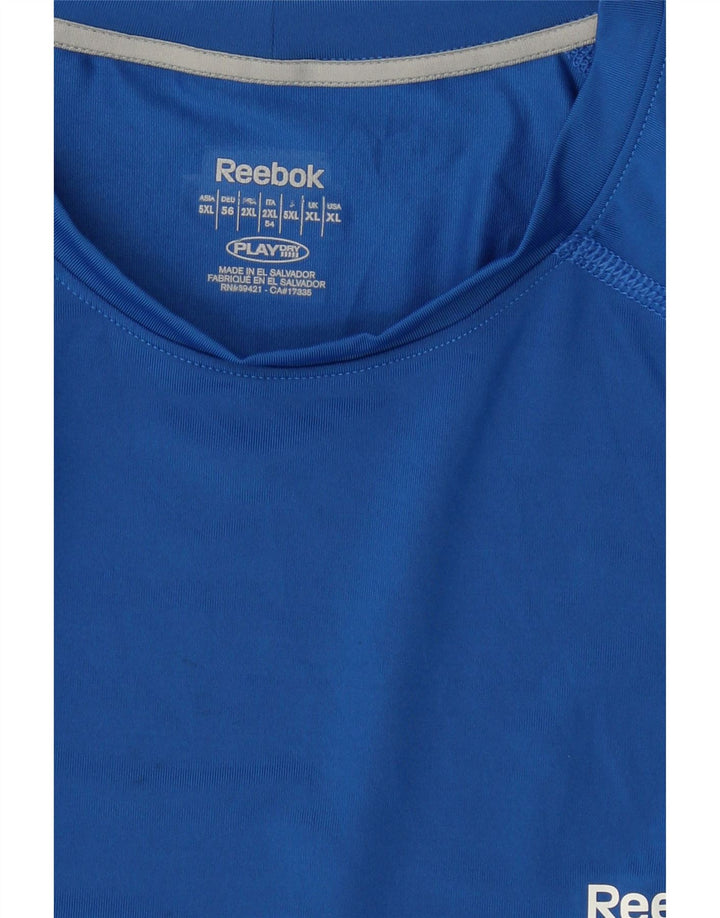 REEBOK Womens Top Long Sleeve UK 18 XL Blue Spandex Vintage Reebok and Second-Hand Reebok from Messina Hembry 