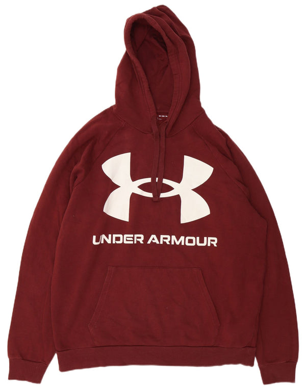 Мужской джемпер с капюшоном UNDER ARMOR XL, бордовый, хлопок