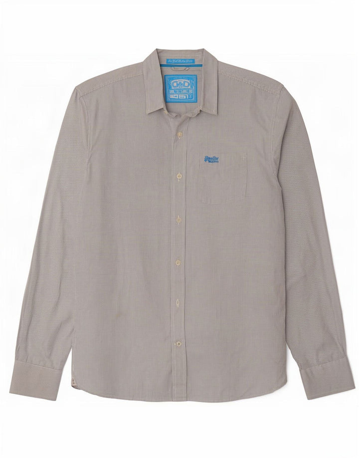 Мужская рубашка Superdry 2XL, белый хлопок в мелкую клетку