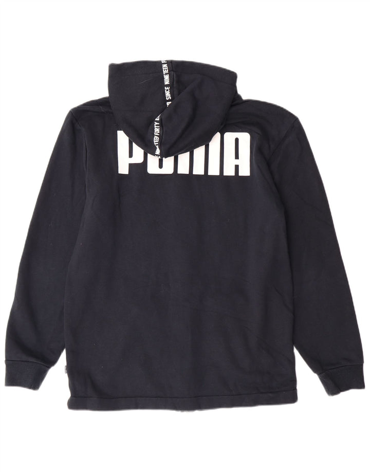 PUMA Mens Graphic Zip Hoodie Sweater Small Navy Blue