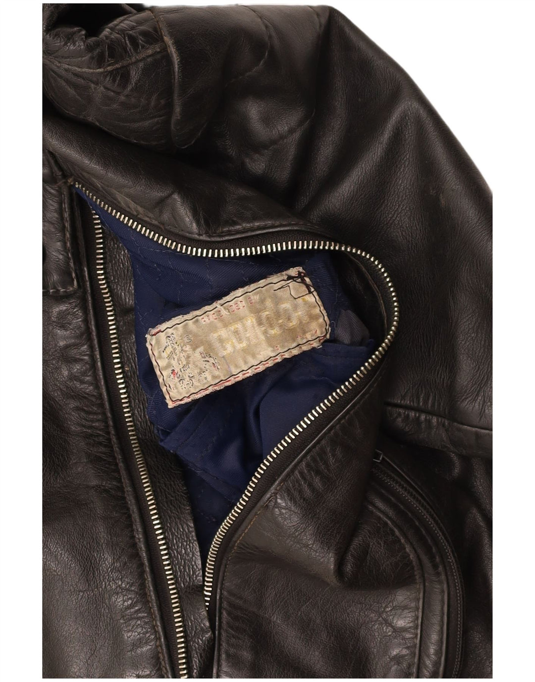 Куртка женская кожаная VINTAGE UK 14, средняя черная