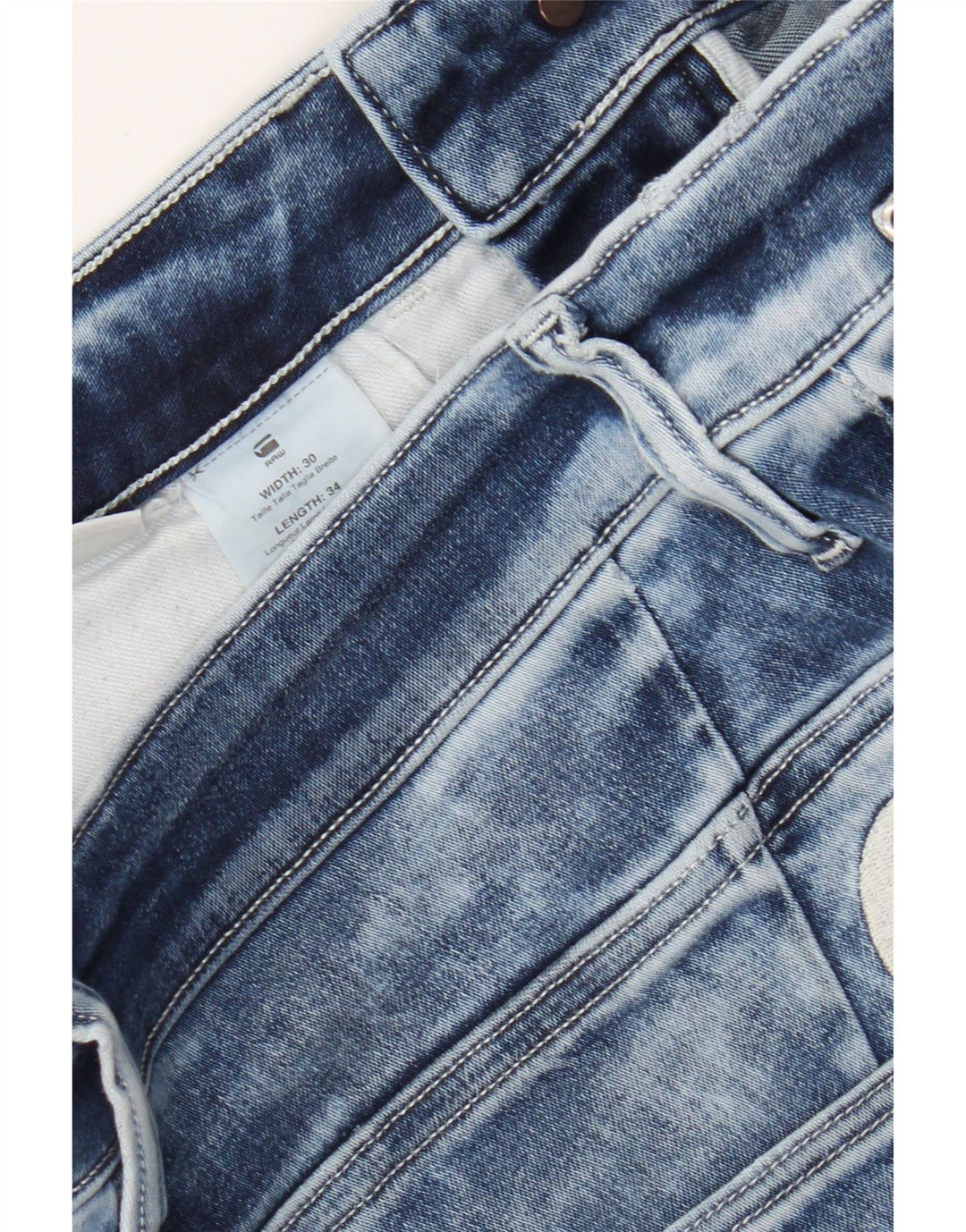 G-STAR Mens Slim Jeans W30 L29 Blue Tie Dye Cotton Vintage G-Star and Second-Hand G-Star from Messina Hembry 