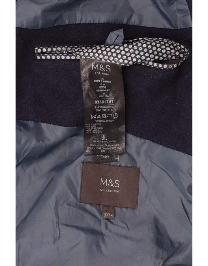 Мужское пальто Marks & Spencer UK 46 3XL темно-синий полиэстер