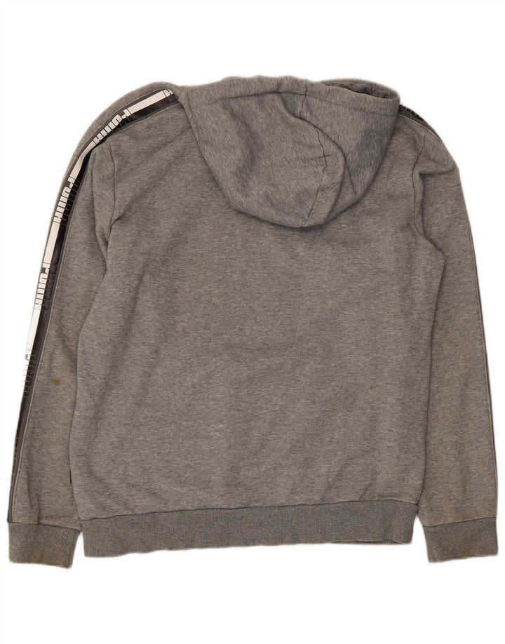 PUMA Mens Graphic Hoodie Jumper Medium Grey Cotton