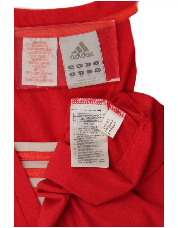 Футболка с рисунком ADIDAS для девочек, топ 11–12 лет, розовый хлопок