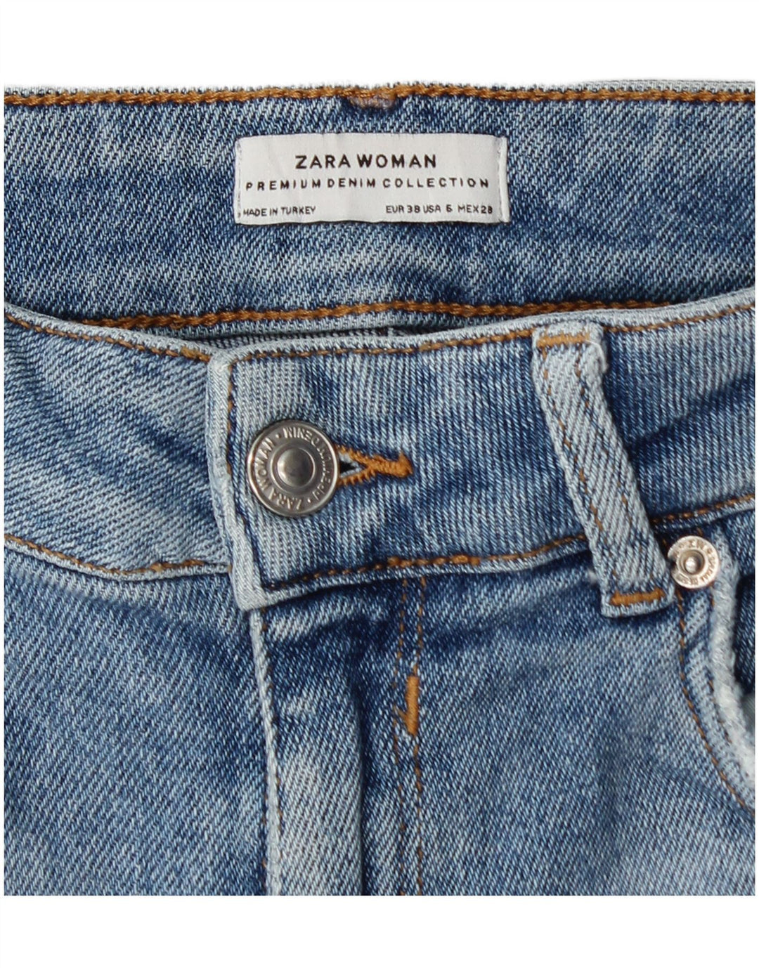 Женские потертые джинсы скинни Zara EU 38, маленькие W28 L27, синие