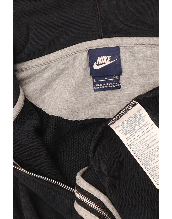 Мужской свитер с капюшоном на молнии Nike, маленький черный, хлопковый
