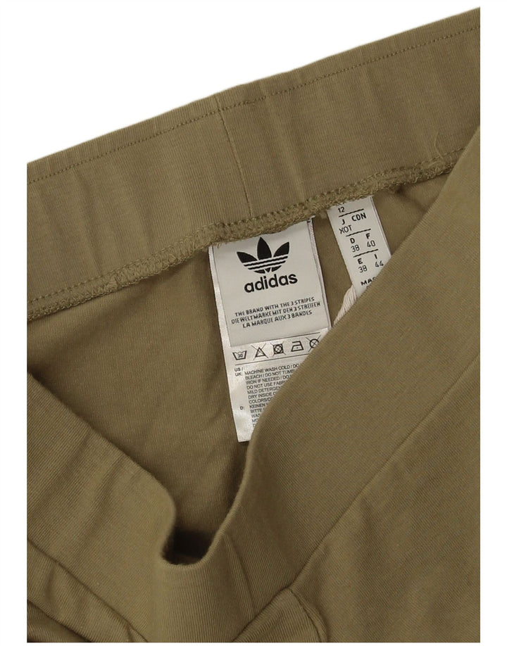 Женские леггинсы Adidas UK 12, хлопок среднего цвета хаки