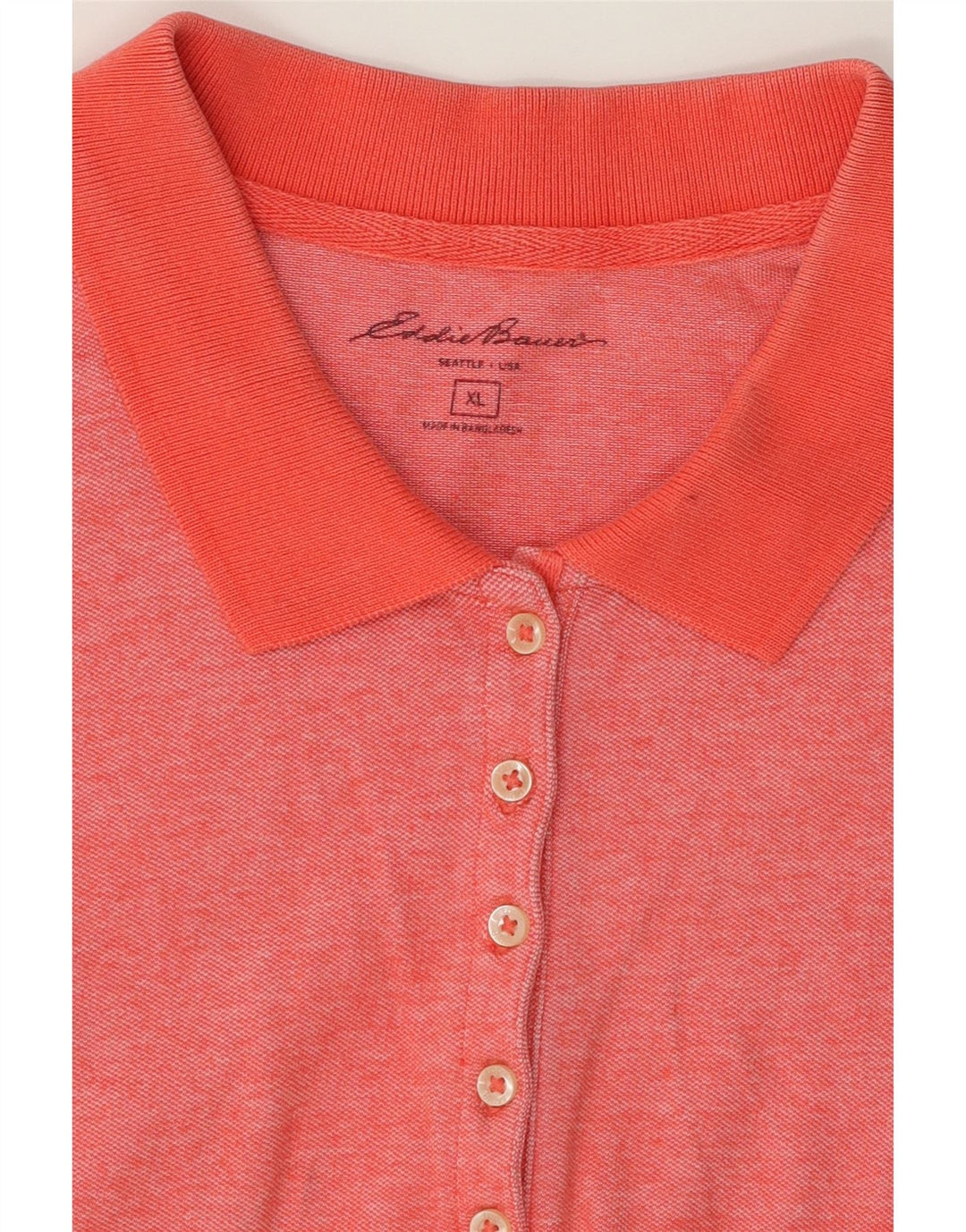 EDDIE BAUER Womens Polo Shirt XL Orange Cotton Vintage Eddie Bauer and Second-Hand Eddie Bauer from Messina Hembry 