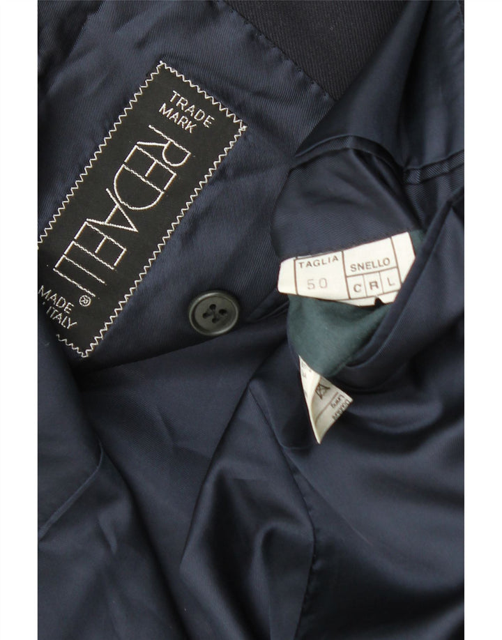 Redaelli Мужской двубортный пиджак IT 50 Большой Темно-Синий