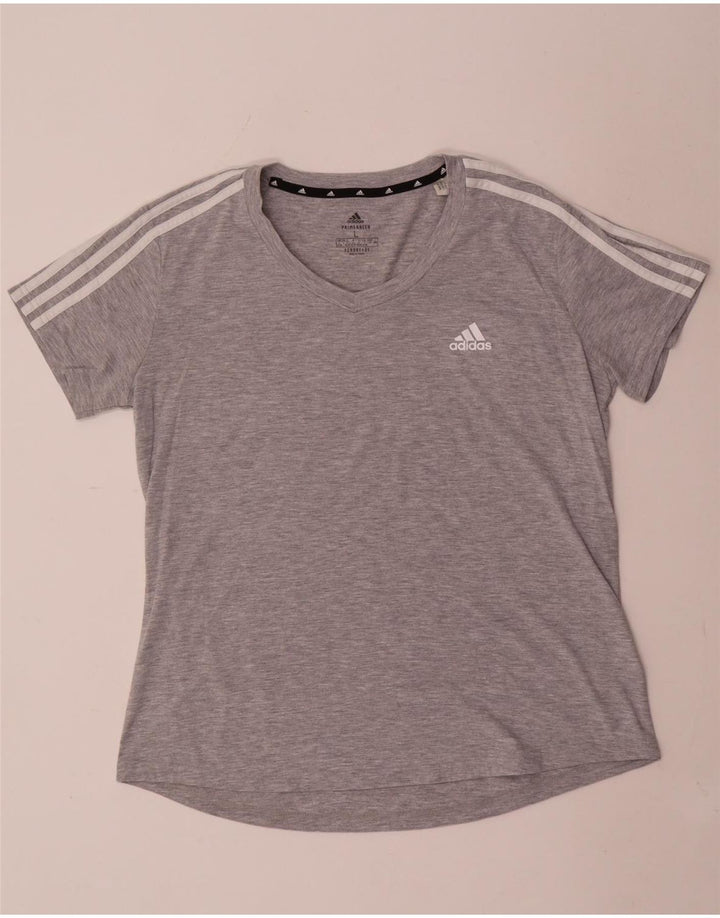 Женская футболка Adidas Top UK 16/18, большой серый полиэстер